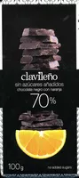 Mängden socker i Chocolate negro con naranja edulcorado 70% cacao