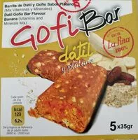 Mängden socker i Gofibar dátil y plátano