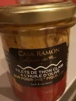 Mängden socker i Filet de thon clair à l'huile d'olive sur poivron "Piquillos"