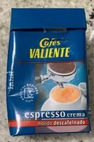 Mängden socker i Espresso crema descafeinado