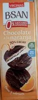 Mängden socker i B-San, chocolate a la naranja 70% cacao