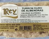 Mängden socker i Turrón duro de almendras