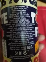 Mängden socker i 410 G-tomate Frito