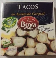 Mängden socker i Tacos de potón del pacífico en aceite de girasol