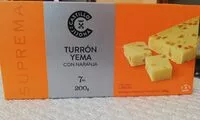 Mängden socker i Turrón yema con naranja