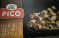 Mängden socker i Barquillos rellenos de crema cacao
