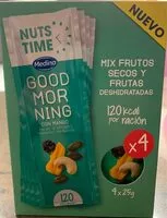 Mängden socker i Nuts Time Good Morning mix de frutos secos y frutas deshidratadas con mango envase 100 g sin gluten