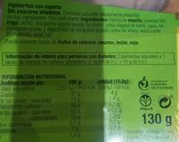 Mängden socker i Palmeritas de espelta sin azúcar
