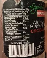 Mängden socker i Alubias blancas cocidas