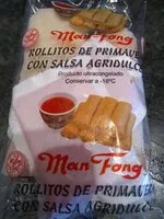 Mängden socker i Rollitos de primavera con salsa agridulce