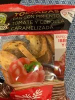 Mängden socker i Tostadas: pan con pimiento, tomate y cebolla caramelizada