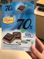 Mängden socker i Galleta con gran tableta de chocolate 70% sin azúcares