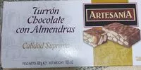 Mängden socker i Turrón chocolate con almendras