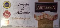 Mängden socker i Turron de alicante calidad suprema