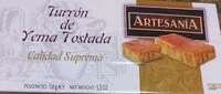 Mängden socker i Turrón de yema tostada