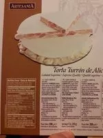Mängden socker i Torta Turron de Alicante