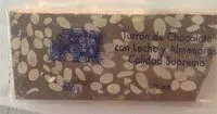 Mängden socker i Turrón de chocolate con leche y almendras