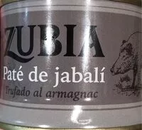 Mängden socker i Zubia paté de jabalí