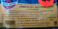 Mängden socker i Jambon sec des Pyrénées