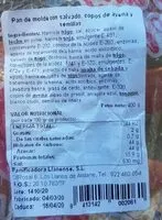 Mängden socker i Pan de molde con salvado, copos de avena y semillas