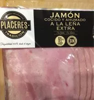 Mängden socker i Jamon cocido y ahumado a la leña extra