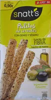 Mängden socker i Palitos de cereales con olivas y sésamo
