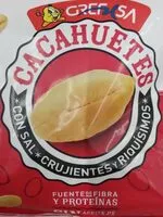 Mängden socker i Cacahuetes crujientes con sal bolsa 180 g
