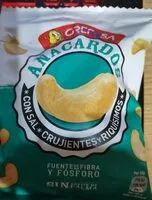 Mängden socker i Anacardos crujientes con sal bolsa 125 g