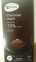 Xocolata negro sin gluten 72% cacao