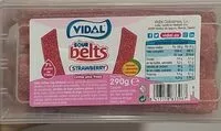 Mängden socker i Sour belts strawberry Cintas pica fresa