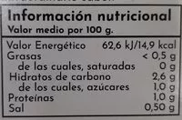 Mängden socker i Espárragos blancos de Navarra 780g