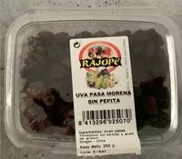 Mängden socker i Uva pasa morena sin pepita