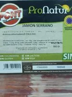 Mängden socker i Jamón Serrano Pronatur