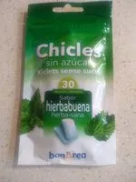 Mängden socker i Chicles sin azúcar sabor hierbabuena