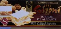 Mängden socker i Turrón de alicante