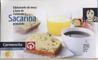 Mängden socker i Sacarina