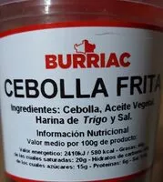 Mängden socker i Cebolla frita