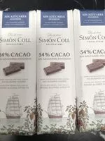 Mängden socker i Chocolate 54% cacao sin azúcares
