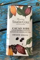 Mängden socker i Simon coll cacao nibs