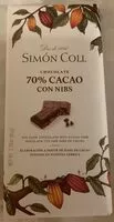 Mängden socker i Chocolate negro cacao con pepitas de cacao de ghana