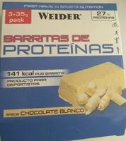 Mängden socker i Barritas de proteínas