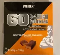 Mängden socker i 60% High Protein Bar - Salted Peanut-Caramel
