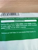 Mängden socker i Lasaña Vegetal