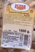 Mängden socker i Chapatón Payés tostada
