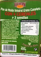 Mängden socker i Pan de molde integral grano completo