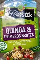 Mängden socker i Ensalada completa de quinoa y primeros brotes con pollo teriyaki y semillas