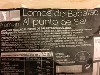 Mängden socker i Lomos de bacalao al punto de sal