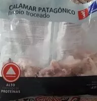 Mängden socker i Calamar patagónico limpio troceado