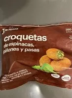 Mängden socker i Croquetas de espinacas, piñones y pasas