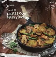 Mängden socker i Salteado de patatas con setas y judías